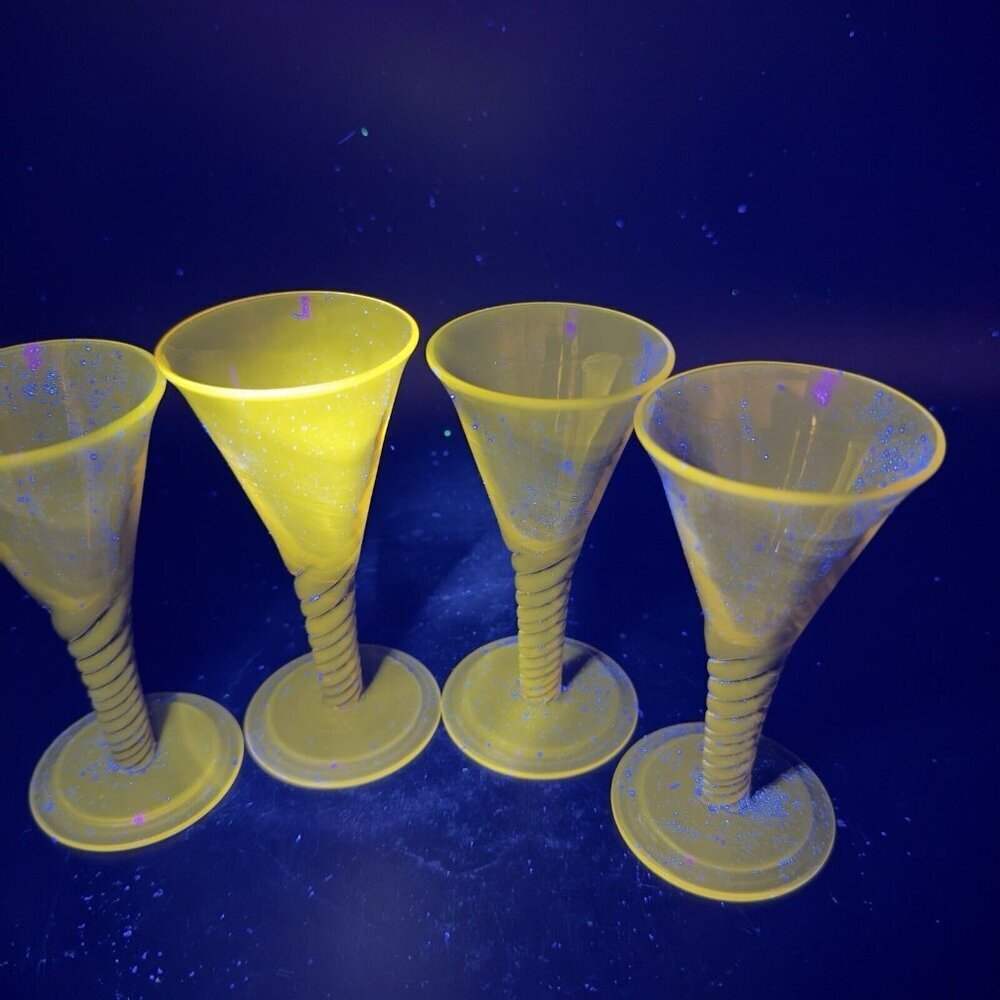 SIMON GATE Smokey Amber Goblet Glasses Spiral Stems Sandvik Orrefors 1920s Set 4 - Picture 15 of 16